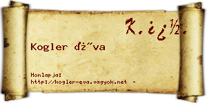 Kogler Éva névjegykártya